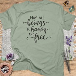 May All Beings Be Happy T Shirt Gift For Yoga Lover