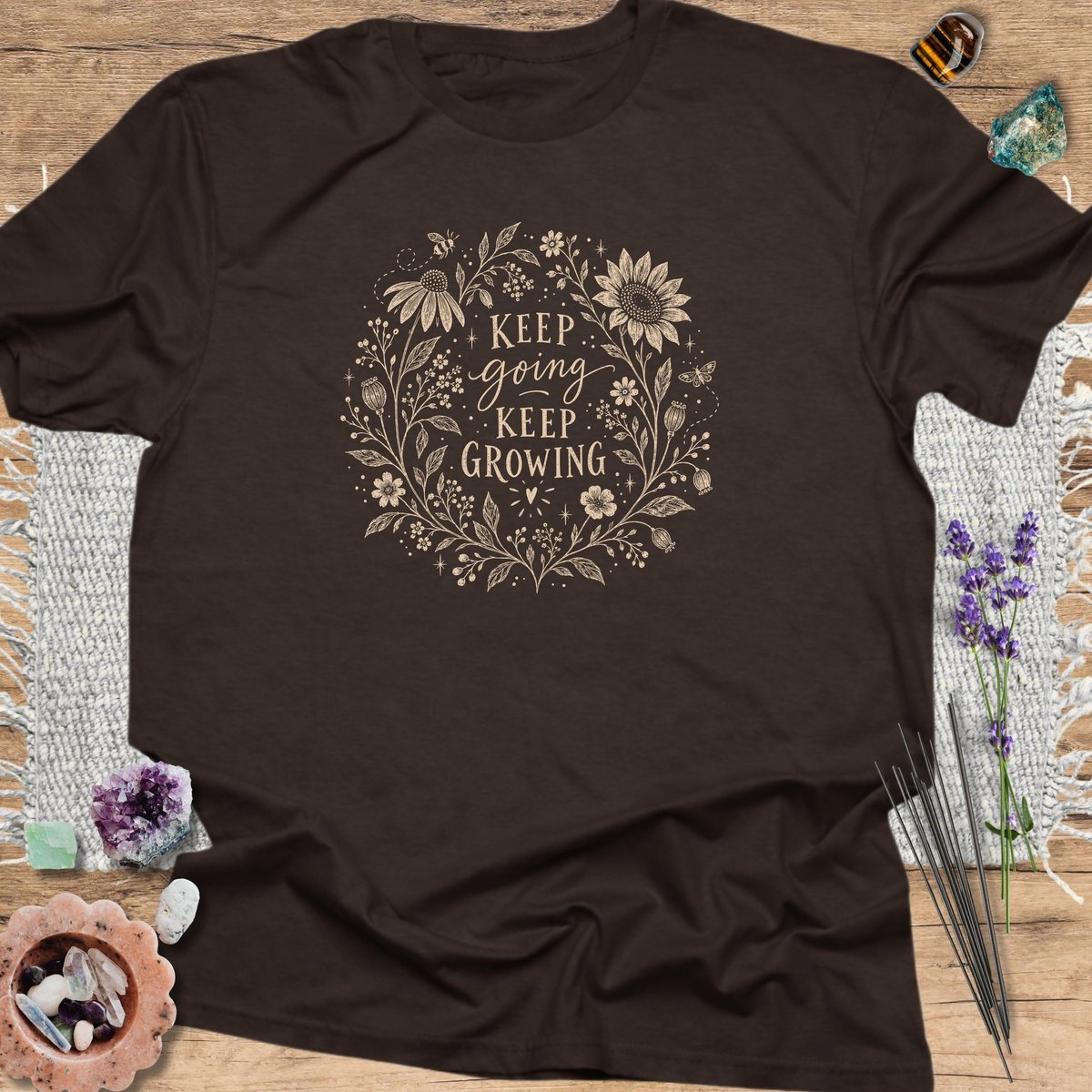 Keep Going Keep Growing T Shirt Gift For Yoga Lover