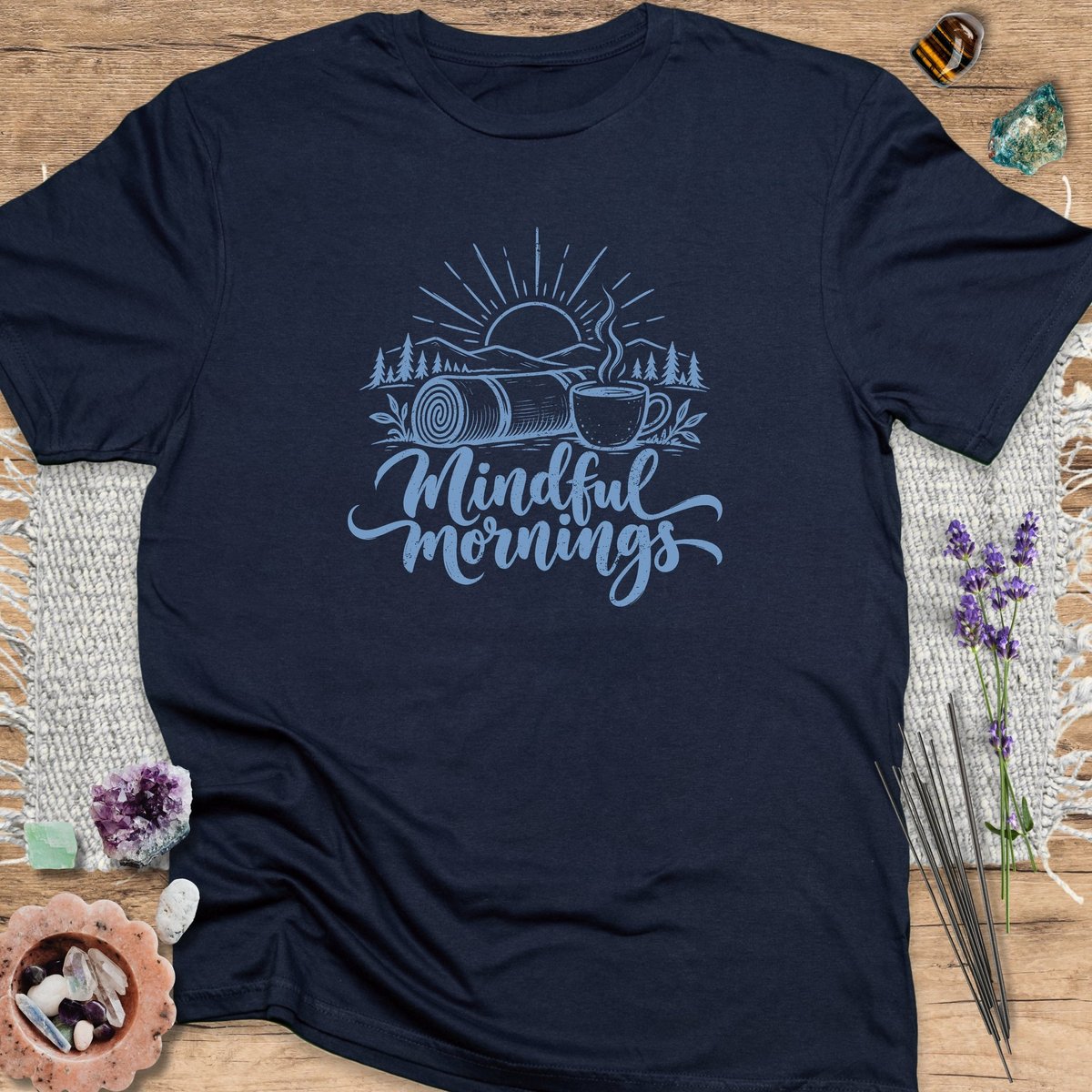 Mindful Mornings T Shirt Gift For Yoga Lover