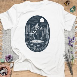 Moonlit Forest Yoga T Shirt Gift For Yoga Lover