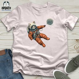 Astronaut Kitty Softstyle Tee Gift For Cat Lover