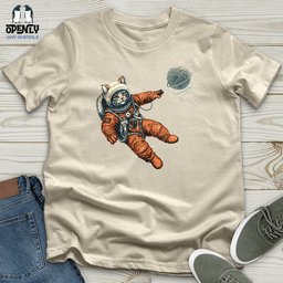 Astronaut Kitty Softstyle Tee Gift For Cat Lover