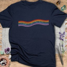 When IT Rains Look For Rainbows T Shirt Gift For Yoga Lover