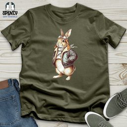 Aviator Rabbit Unisex T Shirt Gift For Animal Lover
