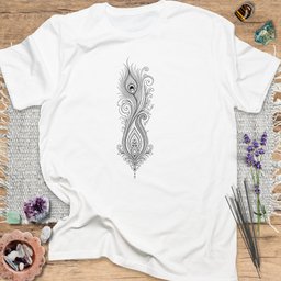 Paisley Peacock Feather T Shirt Gift For Yoga Lover