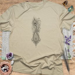 Paisley Peacock Feather T Shirt Gift For Yoga Lover