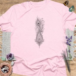 Paisley Peacock Feather T Shirt Gift For Yoga Lover