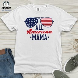 All America Mama Heavy Cotton Comfort Colors Tee Gift For Mom