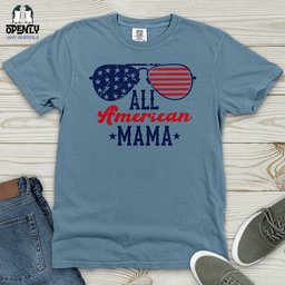 All America Mama Heavy Cotton Comfort Colors Tee Gift For Mom