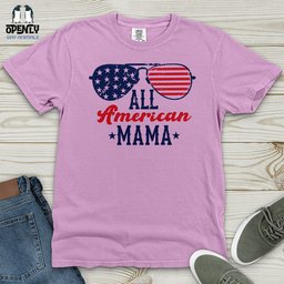 All America Mama Heavy Cotton Comfort Colors Tee Gift For Mom