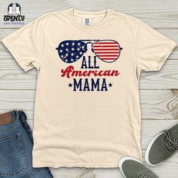 All America Mama Heavy Cotton Comfort Colors Tee Gift For Mom