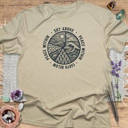 Sky Above Earth Below Peace Within T Shirt Gift For Yoga Lover