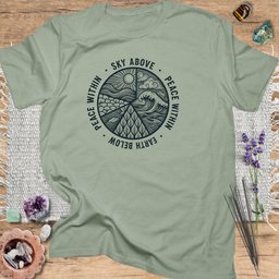 Sky Above Earth Below Peace Within T Shirt Gift For Yoga Lover