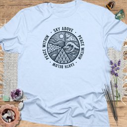 Sky Above Earth Below Peace Within T Shirt Gift For Yoga Lover