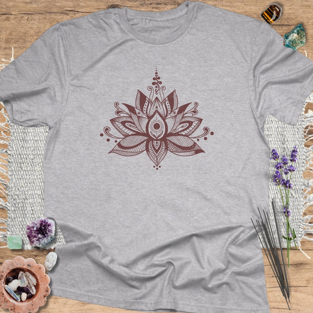 Zentangle Lotus T Shirt Gift For Yoga Lover