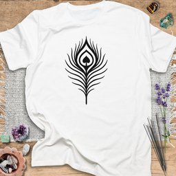 Peacock Heart Feather T Shirt Gift For Yoga Lover