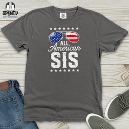 All American Sis Heavy Cotton Comfort Colors Tee Gift For Animal Lover