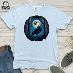 Aqua Moon Raven Heavy Cotton Comfort Colors Tee Gift For Animal Lover