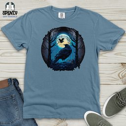 Aqua Moon Raven Heavy Cotton Comfort Colors Tee Gift For Animal Lover