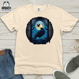 Aqua Moon Raven Heavy Cotton Comfort Colors Tee Gift For Animal Lover