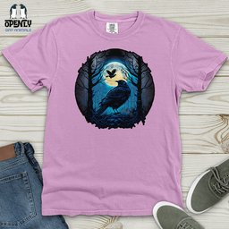 Aqua Moon Raven Heavy Cotton Comfort Colors Tee Gift For Animal Lover