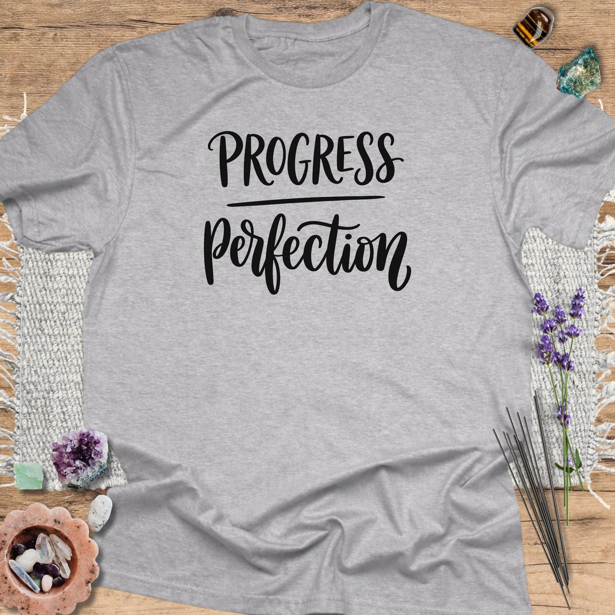Progress Over Perfection T Shirt Gift For Yoga Lover