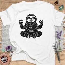 Om Shanti Sloth T Shirt Gift For Yoga Lover