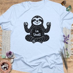 Om Shanti Sloth T Shirt Gift For Yoga Lover