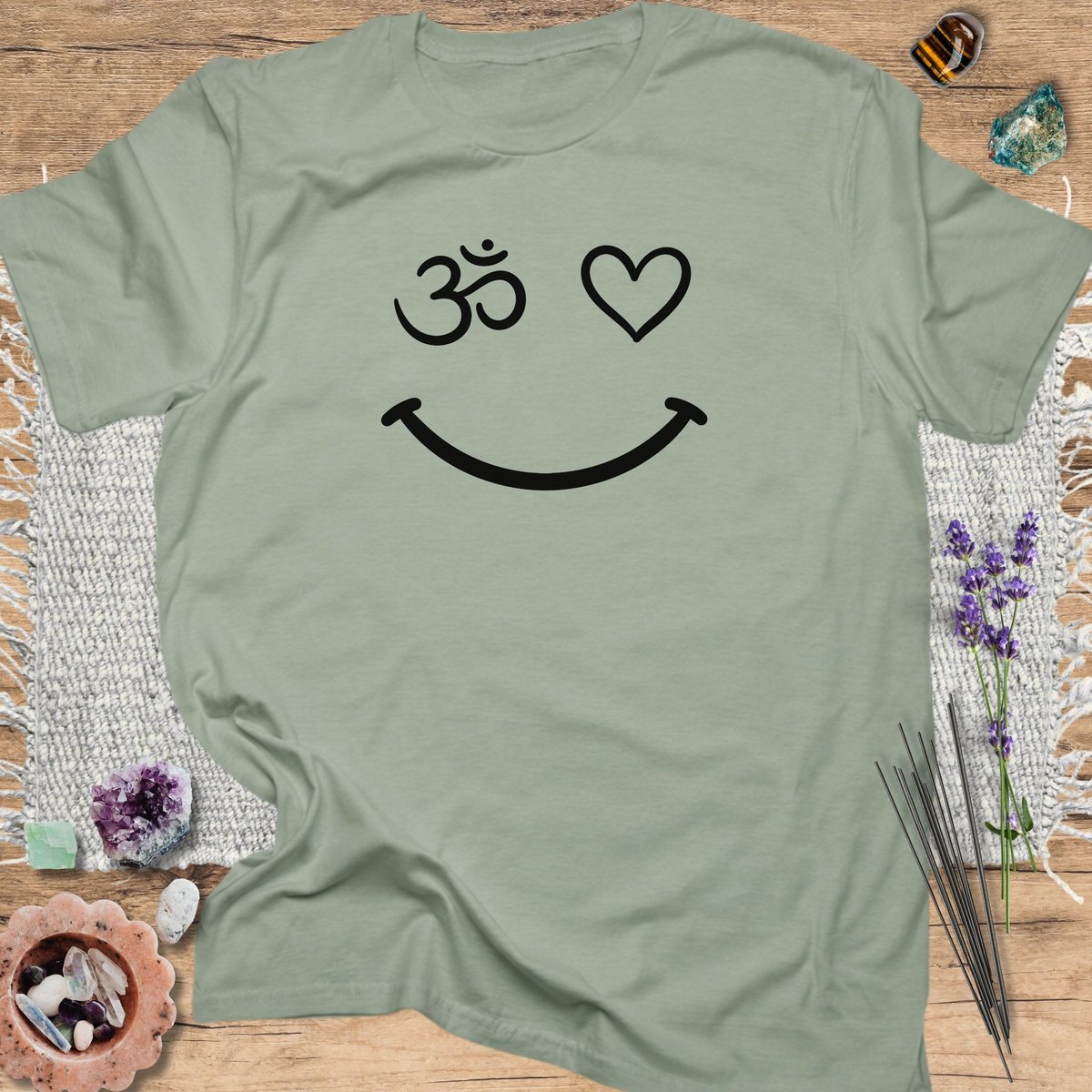 Om Heart Smile T Shirt Gift For Yoga Lover