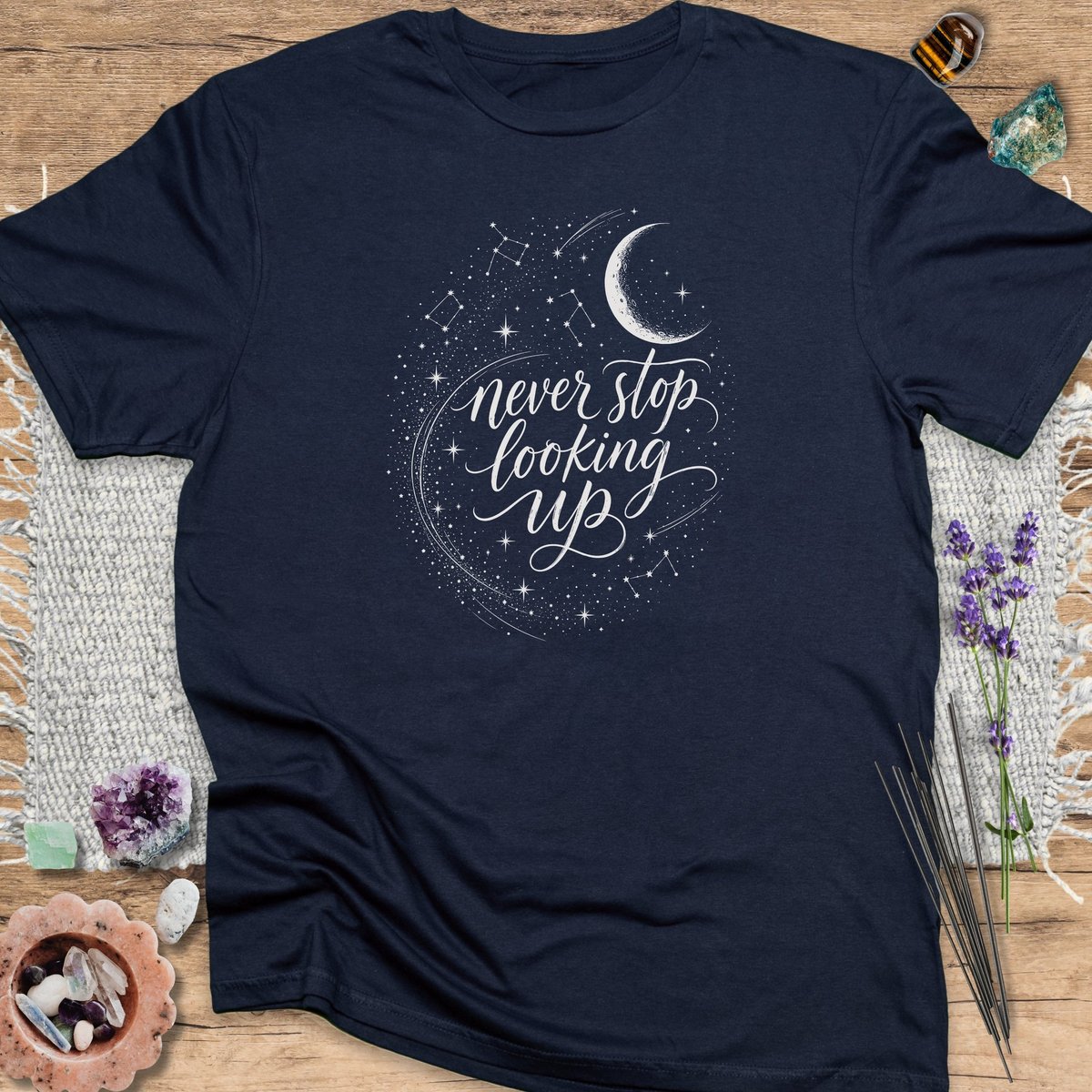 Never Stop Looking Up T Shirt Gift For Yoga Lover