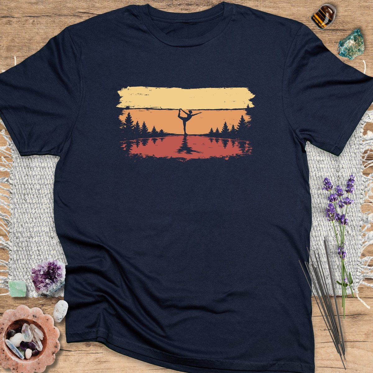 Natarajasana Sunset T Shirt Gift For Yoga Lover