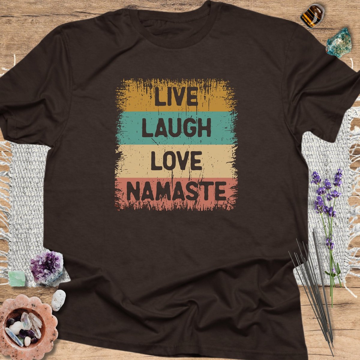Live Laugh Love Namaste T Shirt Gift For Yoga Lover