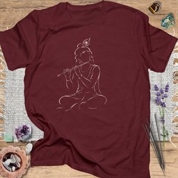 Krishna With Flute T Shirt Gift For Yoga Lover