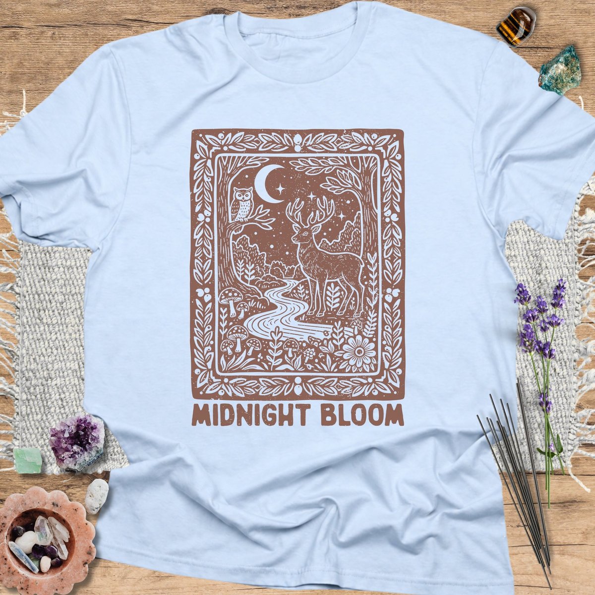 Midnight Bloom T Shirt Gift For Yoga Lover