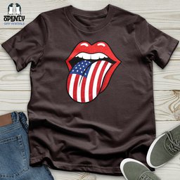 American Flag Tongue Softstyle Tee Gift For Animal Lover