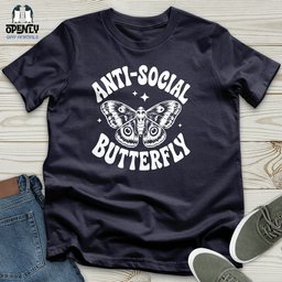 Anti Social Butterfly Unisex T Shirt Gift For Animal Lover