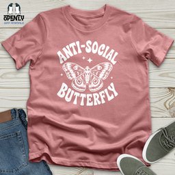 Anti Social Butterfly Unisex T Shirt Gift For Animal Lover