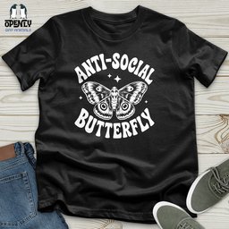 Anti Social Butterfly Unisex T Shirt Gift For Animal Lover