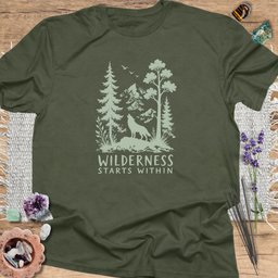 Wilderness Starts Within T Shirt Gift For Yoga Lover