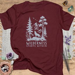 Wilderness Starts Within T Shirt Gift For Yoga Lover