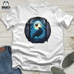Aqua Moon Raven Unisex T Shirt Gift For Animal Lover