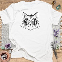 Zen Mind Cat T Shirt Gift For Yoga Lover