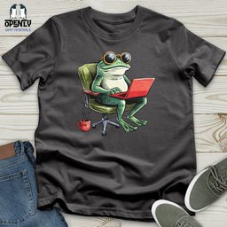 A Frog In A Productive Day With Coffee Softstyle Tee Gift For Frog Lover