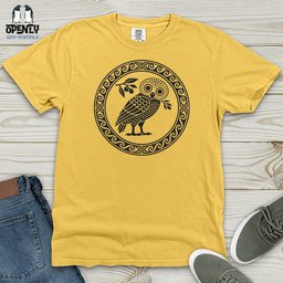 Ancient Athens Owl Heavy Cotton Comfort Colors Tee Gift For Animal Lover