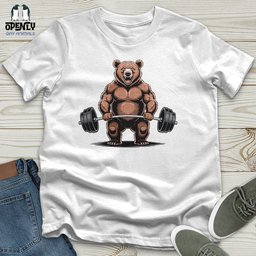 Bear Dumbbelling Unisex T Shirt Gift For Animal Lover