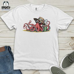 Beach Octopus Heavy Cotton Comfort Colors Tee Gift For Animal Lover