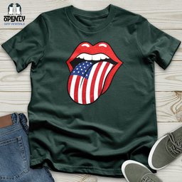 American Flag Tongue Unisex T Shirt Gift For Animal Lover