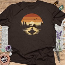 Retro Sunset Meditation T Shirt Gift For Yoga Lover