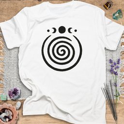 Spiral Moon Phases T Shirt Gift For Yoga Lover