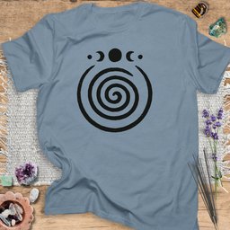 Spiral Moon Phases T Shirt Gift For Yoga Lover